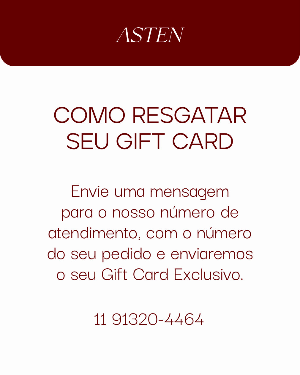 Gift Card Asten - R$300